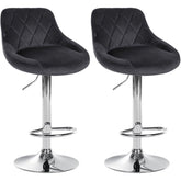 2er Set Barhocker Lazio Samt chrom - dunkelgrau