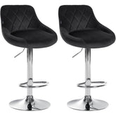 2er Set Barhocker Lazio Samt chrom - schwarz