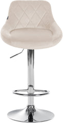 2er Set Barhocker Lazio Samt chrom - creme