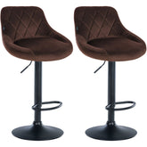 2er Set Barhocker Lazio Samt schwarz - braun