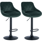 2er Set Barhocker Lazio Samt schwarz - dunkelgr�n