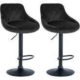 2er Set Barhocker Lazio Samt schwarz - schwarz
