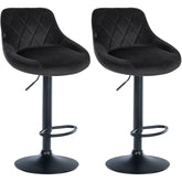 2er Set Barhocker Lazio Samt schwarz - schwarz by Dropshipping-Europe – Barhocker