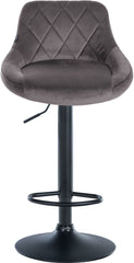 2er Set Barhocker Lazio Samt schwarz - grau