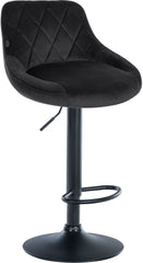 2er Set Barhocker Lazio Samt schwarz - schwarz