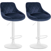 2er Set Barhocker Lazio Samt wei� - blau