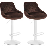 2er Set Barhocker Lazio Samt wei� - braun