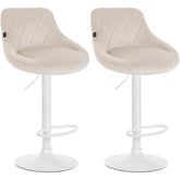 2er Set Barhocker Lazio Samt wei� - creme