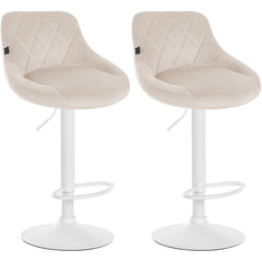 2er Set Barhocker Lazio Samt wei� - creme