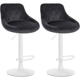 2er Set Barhocker Lazio Samt wei� - dunkelgrau