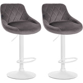 2er Set Barhocker Lazio Samt wei� - grau