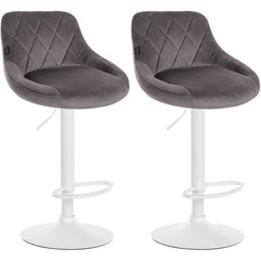 2er Set Barhocker Lazio Samt wei� - grau