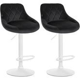 2er Set Barhocker Lazio Samt wei� - schwarz