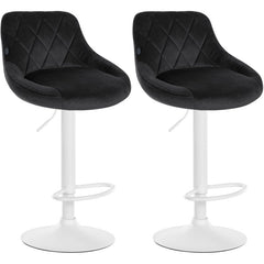 2er Set Barhocker Lazio Samt wei� - schwarz