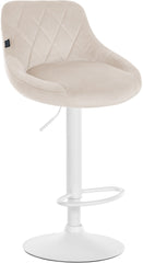 2er Set Barhocker Lazio Samt wei� - creme