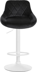2er Set Barhocker Lazio Samt wei� - schwarz