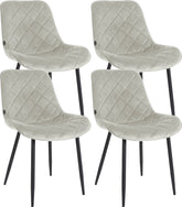 4er Set Stühle Springs Samt - creme
