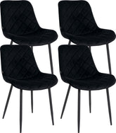 4er Set Stühle Springs Samt - schwarz