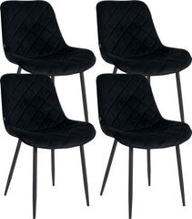 4er Set Stühle Springs Samt - schwarz