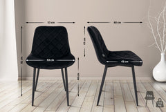 4er Set Stühle Springs Samt - schwarz