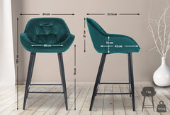 Barhocker Gibson 76 Samt - dunkelgr�n