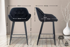 Barhocker Gibson 76 Samt - schwarz