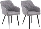 2er Set Esszimmerstuhl Shila Stoff - grau