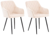 2er Set Esszimmerstuhl Shila Samt - beige