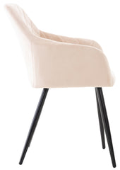 2er Set Esszimmerstuhl Shila Samt - beige