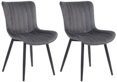 2er Set Stühle Largo Samt - dunkelgrau