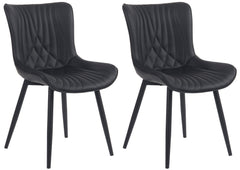 2er Set Stühle Brady Kunstleder - schwarz
