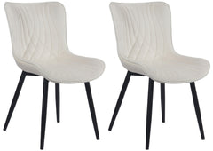 2er Set Stühle Brady Samt - creme