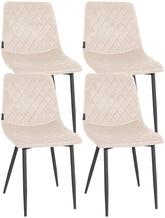 4er Set Stühle Telde Samt - creme