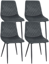 4er Set Stühle Telde Samt - dunkelgrau