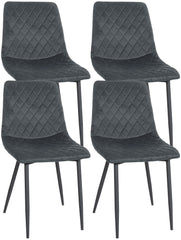 4er Set Stühle Telde Samt - dunkelgrau