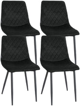 4er Set Stühle Telde Samt - schwarz