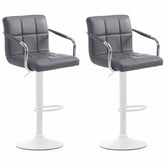 Set di 2 barhocker Lucy V2 in bianco e grigio, eleganti e moderni, ideali per ogni ambiente.