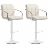 Set di 2 sgabelli da bar Lucy V2 bianchi e crema, eleganti e moderni, ideali per la tua cucina o il tuo bar.