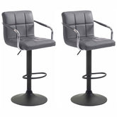 Set di 2 barhocker Lucy V2 in nero e grigio, eleganti e moderni, ideali per ambienti contemporanei.