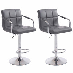 2er Set Barhocker Lucy V2 chrom - grau
