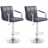 Set di 2 barhocker Lucy V2 in cromato e nero, eleganti e moderni per ogni ambiente.