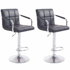 2er Set Barhocker Lucy V2 chrom - schwarz