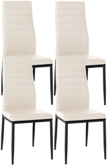 4er Set Esszimmerstühle Mayfair Kunstleder - creme