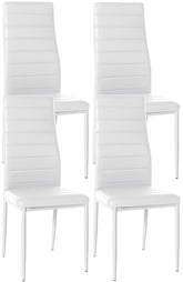 4er Set Esszimmerstühle Mayfair Kunstleder - weiß