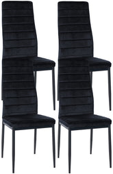 4er Set Esszimmerstühle Mayfair Samt - schwarz