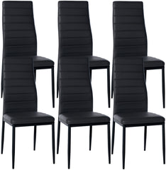 6er Set Esszimmerstühle Mayfair Kunstleder - schwarz
