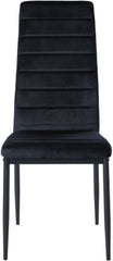 4er Set Esszimmerstühle Mayfair Samt - schwarz