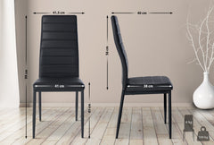 4er Set Esszimmerstühle Mayfair Kunstleder - schwarz