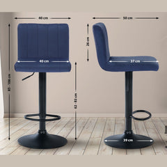 Barhocker Jamie Samt - blau