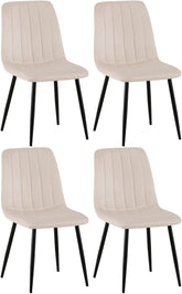 4er Set Stühle Dijon Samt - creme